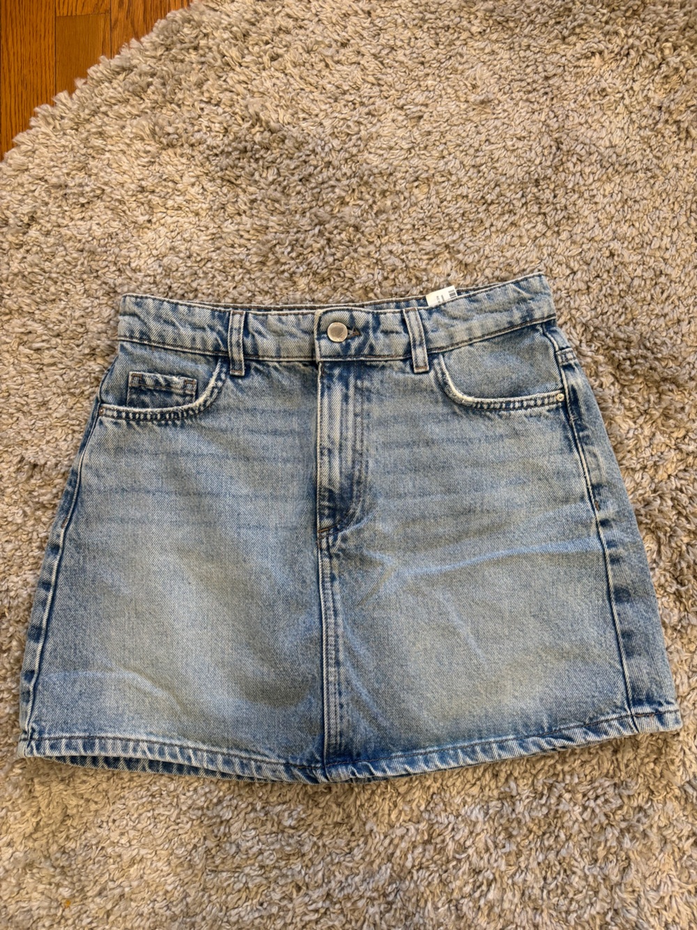Zara Women's High-Rise Light Blue Denim Skirt
